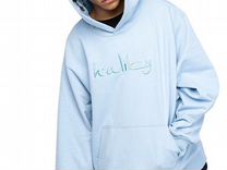 blue arabic logo hoodie