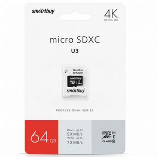 Micro sdxc Professional, 64GB Smartbuy Class 10