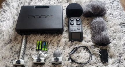 Zoom H6 pro + 3 микрофона и ветрозащита