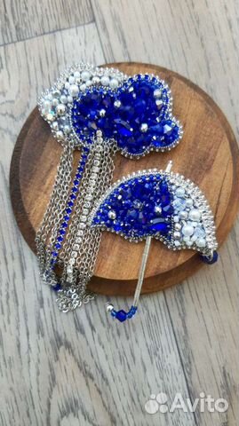 Сет из двух брошей Дождь