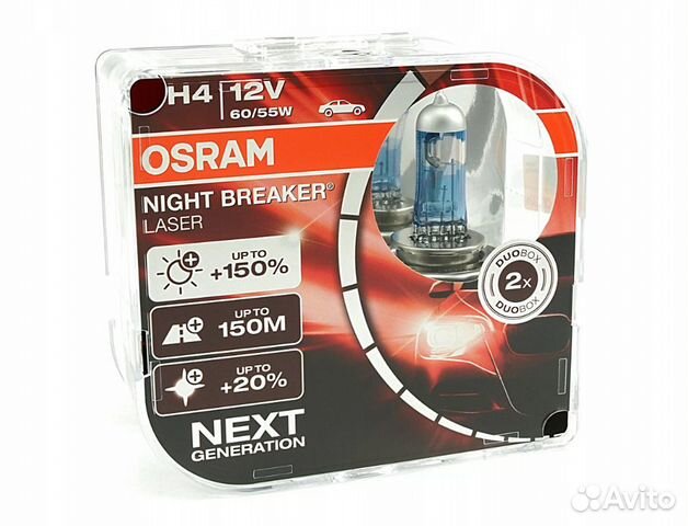 Автолампа галогенная osram H4 (night breaker Silve
