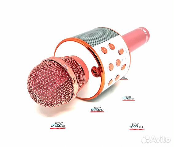 Караоке-микрофон-колонка Wster розовое золото