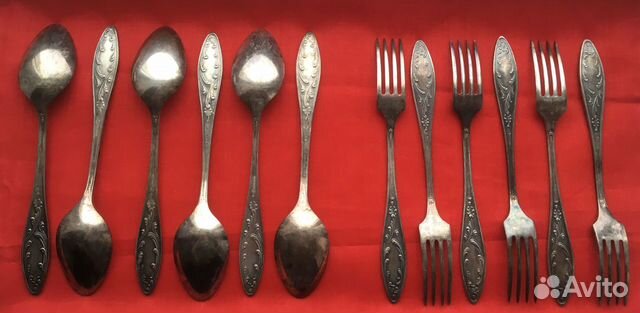 Набор столовых приборов мельхиор СССР