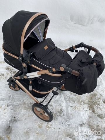 Коляска новая 3в1 luxmom черная в наличии