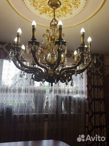 Люстра натуральная бронза,хрусталь