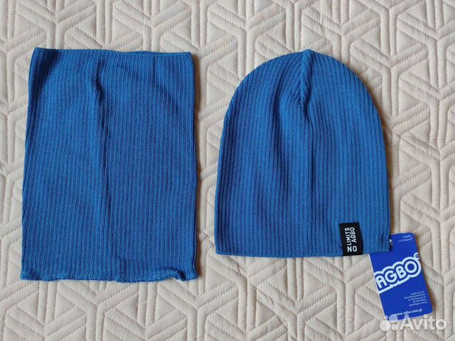 Новая весенняя шапка снуд 52-54 Agbo голубая мальч