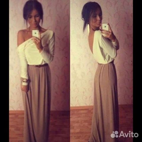 Вечернее платье в пол с открытой спиной, платье на