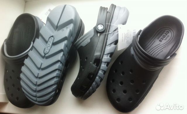 Сабо сандалии Crocs черно серые Duet max clog Сабо сандалии Crocs черно серые Duet max clog