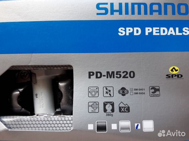 Новые контактные педали Shimano PD-M520 (White)