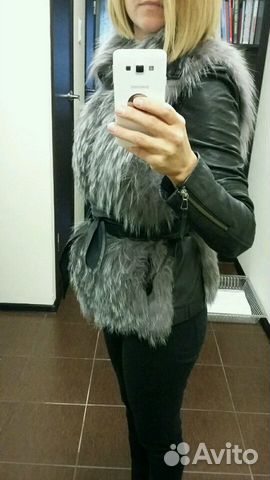 Жилет кожа мех Жилет кожа мех