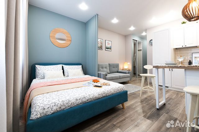 

1-к. квартира, 30 м², 2 кровати
