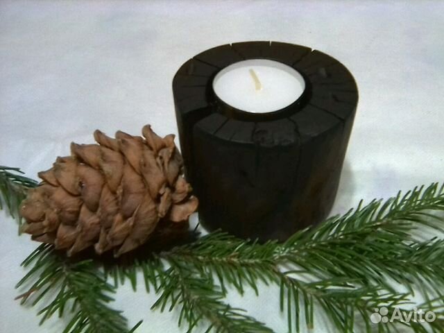 Деревянный подсвечник