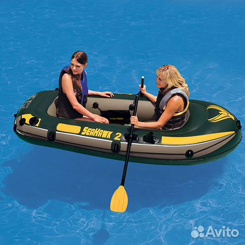 89780010130 Двухместная надувная лодка Intex SeaHawk 2 Set