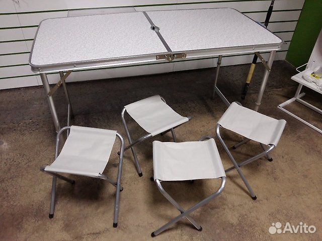 Складной стол усиленный 4 стула Складной стол усиленный 4 стула