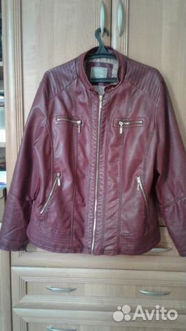 Куртка кожаная бордовая