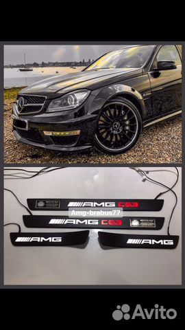 Накладки на Пороги с подсветкой AMG для C class Накладки на Пороги с подсветкой AMG для C class