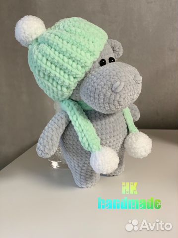 Плюшевая игрушка бегемотик (ручная работа) Плюшевая игрушка бегемотик (ручная работа)