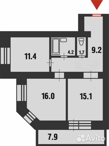 2-к квартира, 73 м², 11/16 эт.