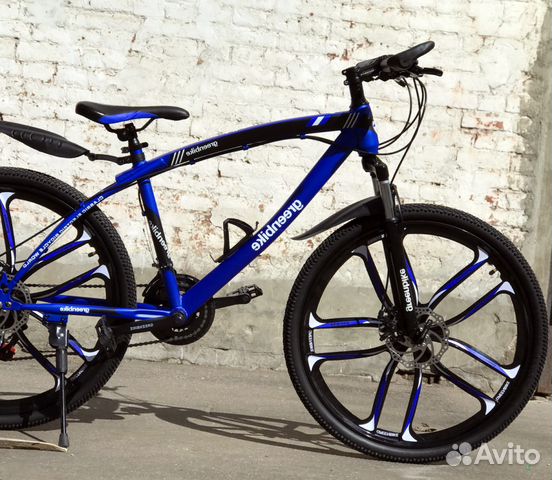 Велосипед на литых дисках. Синий. а488