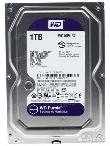 Жёсткий диск WD purple 1 тб