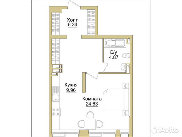 1-к квартира, 46 м², 7/32 эт.