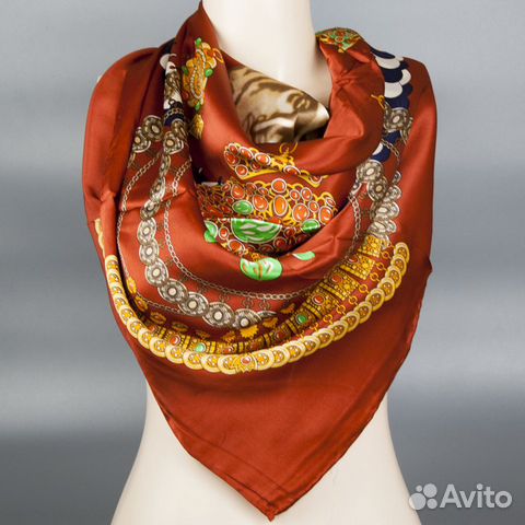 Платок натуральный шелк 110*110 см в ассортименте Платок натуральный шелк 110*110 см в ассортименте