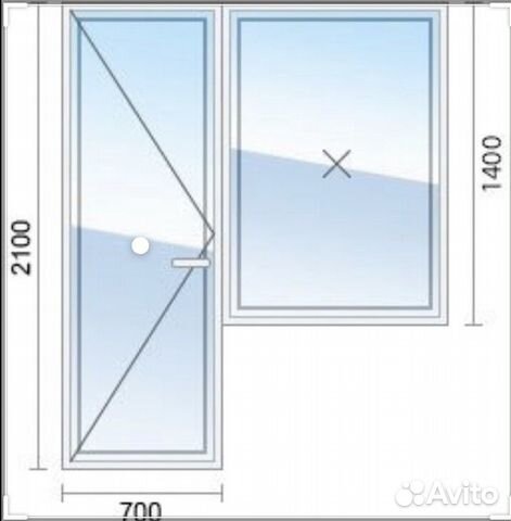 Пластиковый балконный выход 2101х2002 под заказ