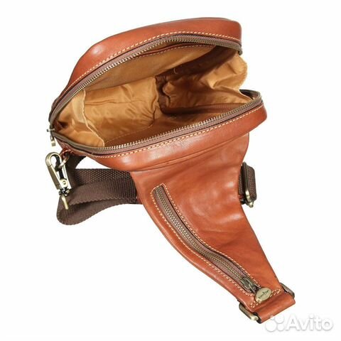 Кожаная сумка-слинг Gianni Conti 912112 TAN