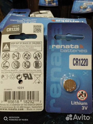 Литиевая дисковая батарейка 3В Renata CR2450N