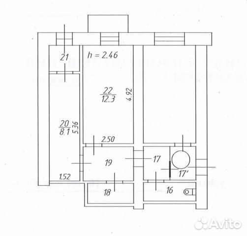 1-к квартира, 31.8 м², 1/5 эт.