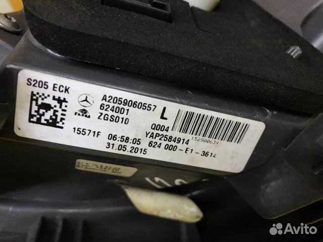 Фонарь задний левый Mercedes C-Classe W205