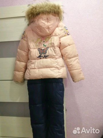 Зимний костюм на девочку 5-7 лет мех натуральный