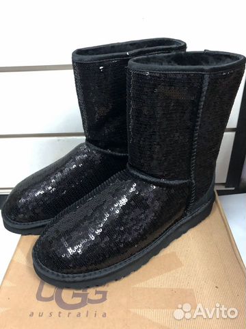 UGG угги (черные с пайетками)