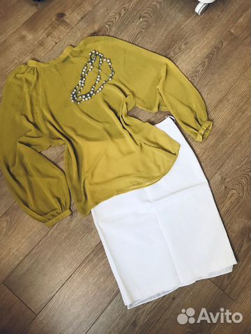 Блуза Sisley белая юбка 44 Блуза Sisley белая юбка 44
