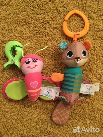 Подвески погремушки Tiny Love Бабочка и Бобрик Подвески погремушки Tiny Love Бабочка и Бобрик