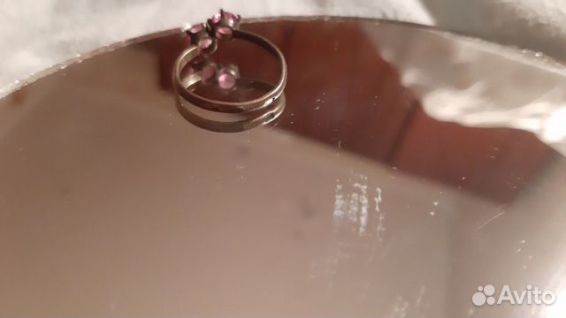 Серебрянное кольцо с фианитами, СССР, проба 875