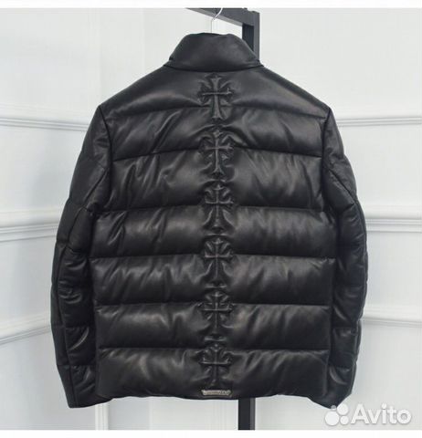 Кожаная куртка пуховик Chrome Hearts Кожаная куртка пуховик Chrome Hearts