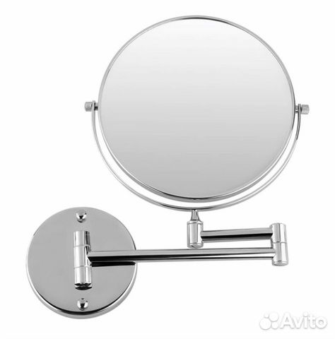 Хромированное настенное зеркало с увеличением