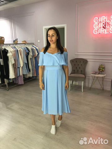 Платье коктейльное to be blossom. Голубое