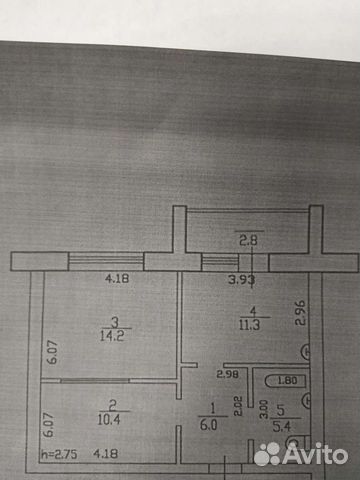 2-к квартира, 50 м², 3/6 эт.