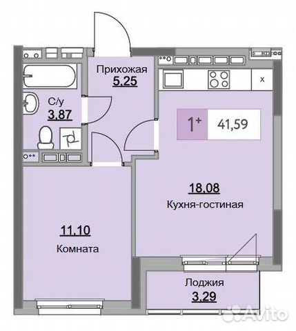 2-к квартира, 42 м², 2/14 эт. 2-к квартира, 42 м², 2/14 эт.