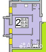 2-к квартира, 53 м², 8/10 эт. 2-к квартира, 53 м², 8/10 эт.
