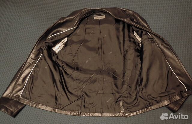 Куртка Lagerfeld кожаная размер 48 черная