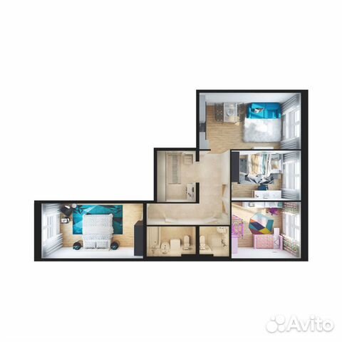 3-к квартира, 87.1 м², 2/16 эт. 3-к квартира, 87.1 м², 2/16 эт.