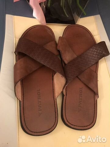 Новые натуральная кожа шлепки 43 и 44 Новые натуральная кожа шлепки 43 и 44