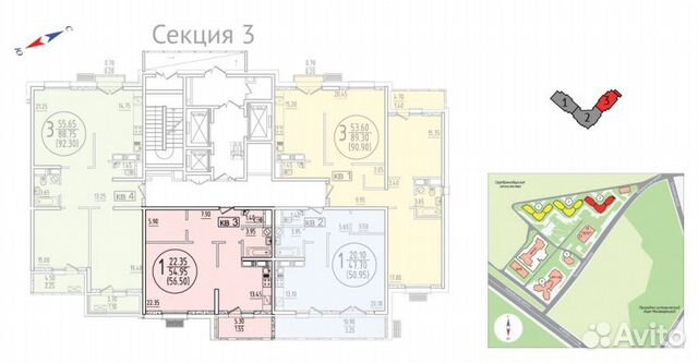 1-к квартира, 59 м², 17/23 эт.