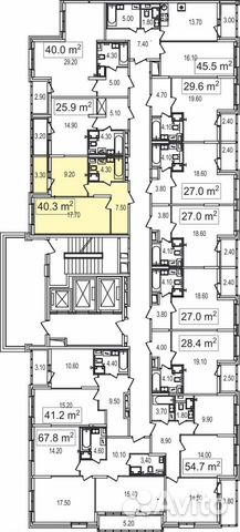 1-к квартира, 40.3 м², 3/25 эт. 1-к квартира, 40.3 м², 3/25 эт.
