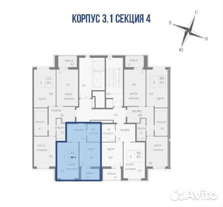 1-к квартира, 39.5 м², 7/13 эт.