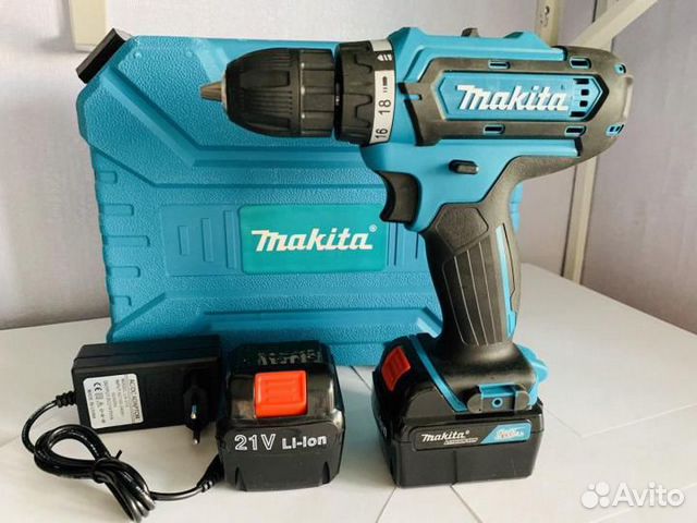Шуруповерт новый makita 21 V. два акб В кейсе