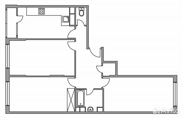 3-к квартира, 81.1 м², 3/10 эт. 3-к квартира, 81.1 м², 3/10 эт.